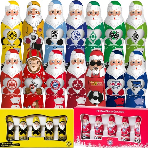 Fußball schoko weihnachtsmann - schoko,